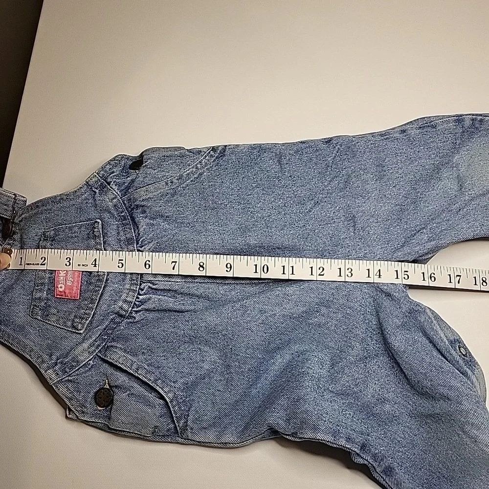 VINTAGE Osh Gosh B'gosh Toddlers Girls Vestbak Denim Overalls Size 3T LIGHT BLUE